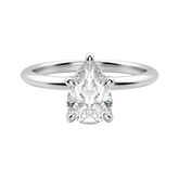 1.33 CT Pear Solitaire Moissanite Engagement Ring With Hidden Halo Setting 4
